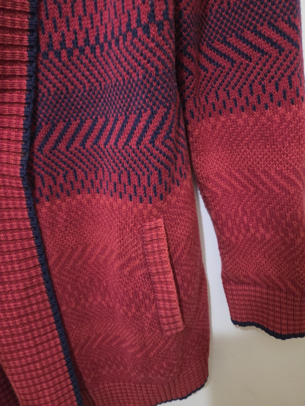 CAbi Red Open-Front Patterned Cardigan Sweater - Picture 3 of 10